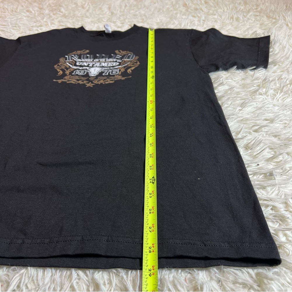 COWBOY RULES BULL RIDER RODEO UNTAMED COWBOY UP OR SHUT UP T-SHIRT nwot cond - Picture 7 of 8